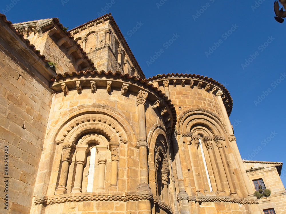 Arches and details of the Collegiate Church of Santa Juliana de Santillana del Mar