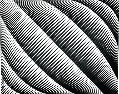 Abstract pattern. Texture with wavy  billowy lines. Optical art background. Wave design black and white. Digital image with a psychedelic stripes. Vector illustration