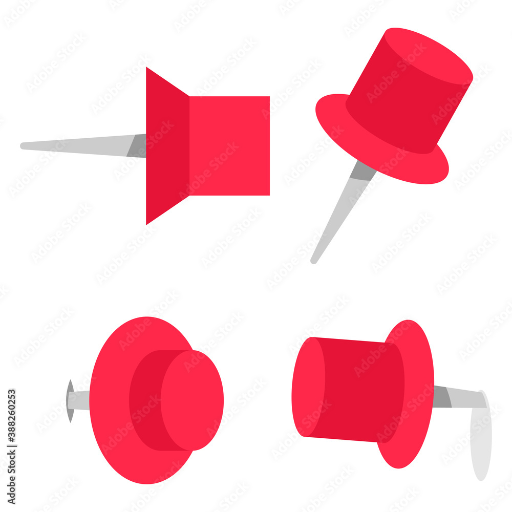 Pushpin vector cartoon set isolated on a white background. Pushpin vector cartoon set isolated on a white background.