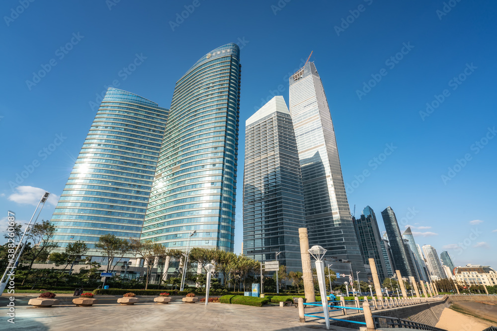 High rise building landscape of Qingdao City Street High rise building landscape of Qingdao City Street