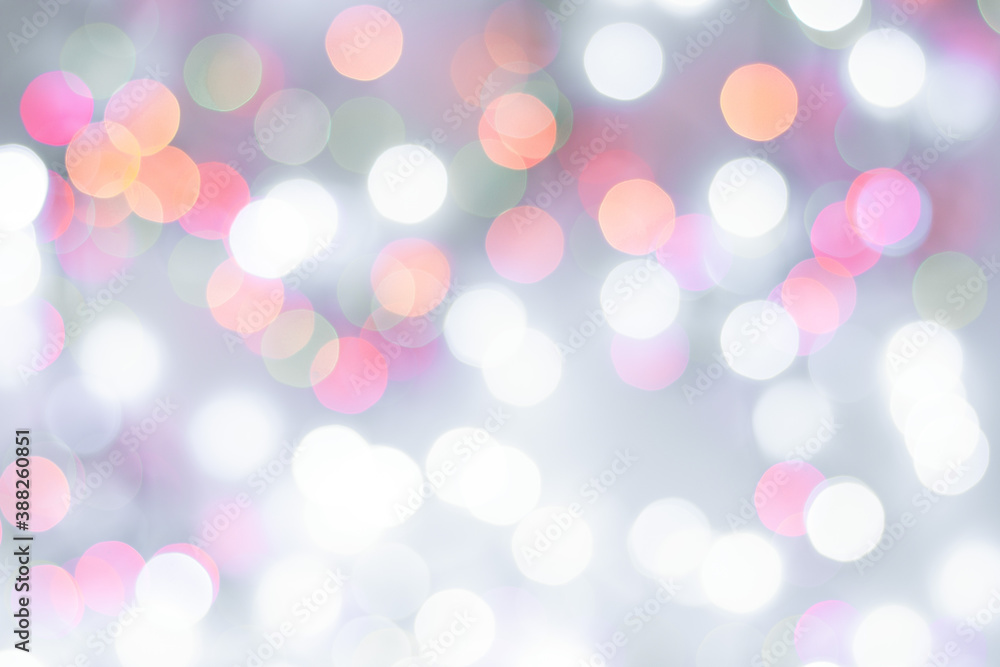 Defocused background with twinkling lights. Blurry bokeh. Christmas background.