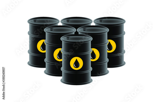 Barrels petroleum graphic icon. Oil barrels sign isolated on white background. Vector illustration
