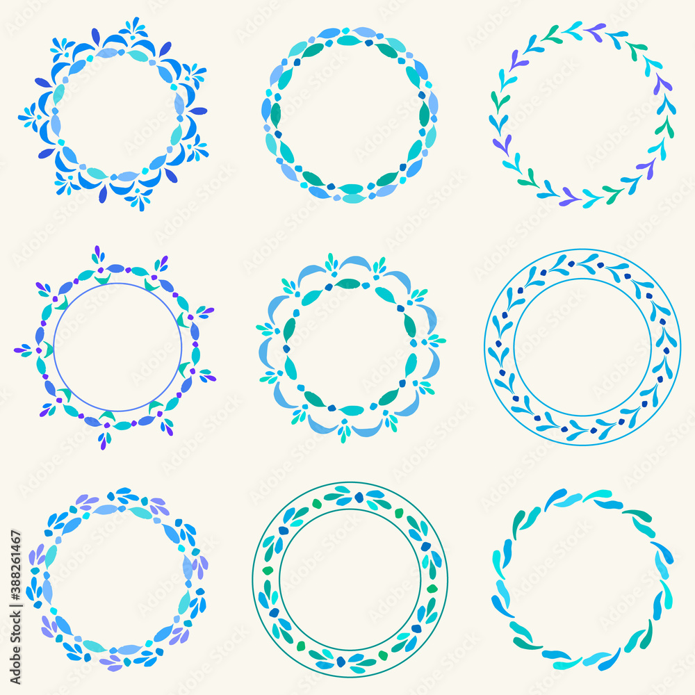 Set of vector decorative borders. Set of vector decorative borders.