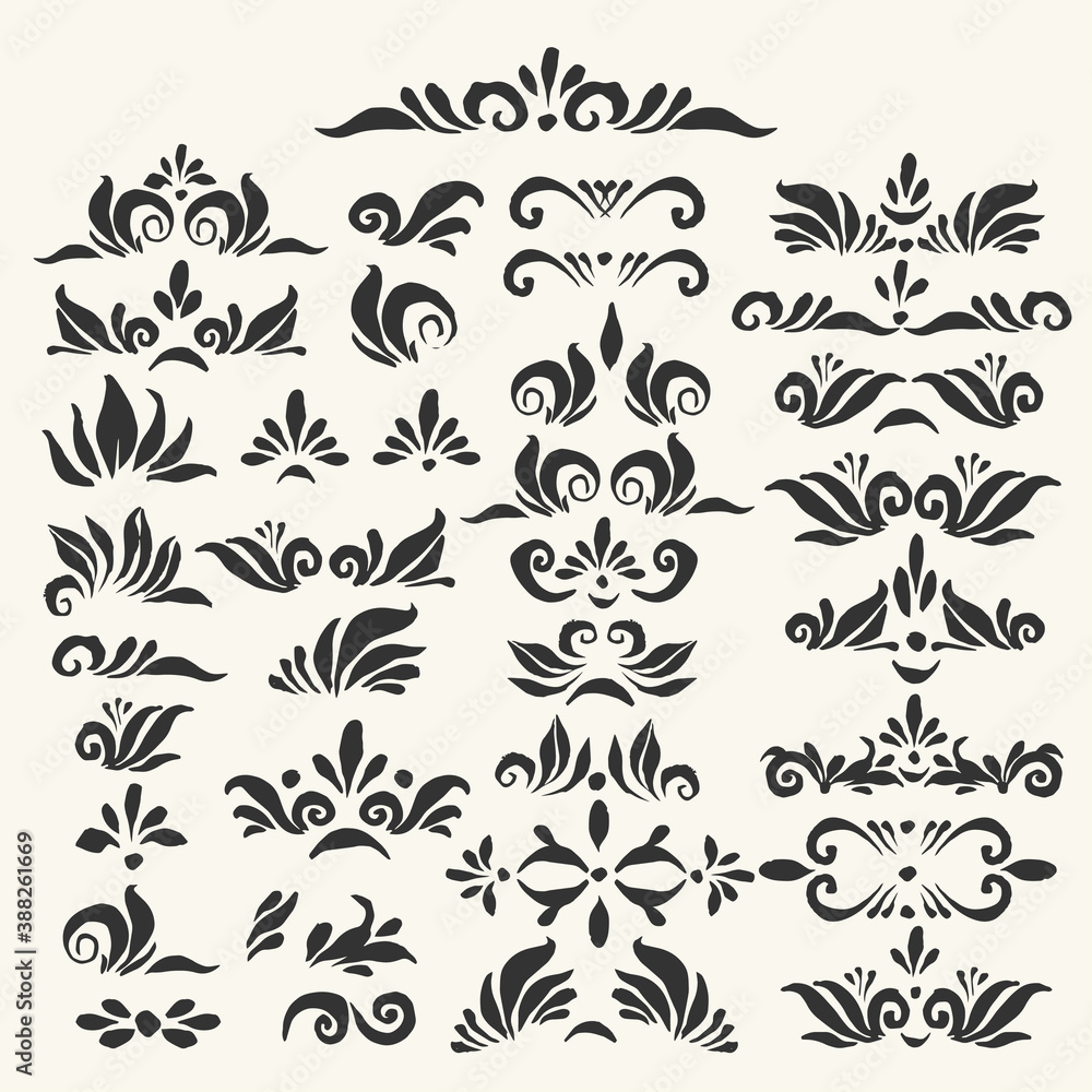 Set of hand drawn page decoration elements Set of hand drawn page decoration elements