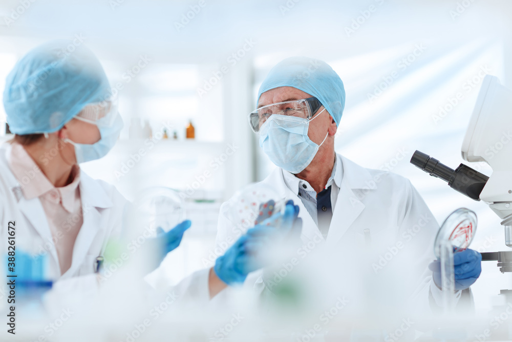 close up. scientists discussing the results of their research. close up. scientists discussing the results of their research.