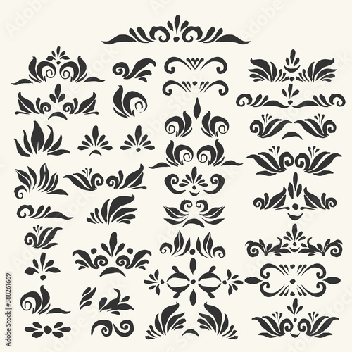 Set of hand drawn page decoration elements