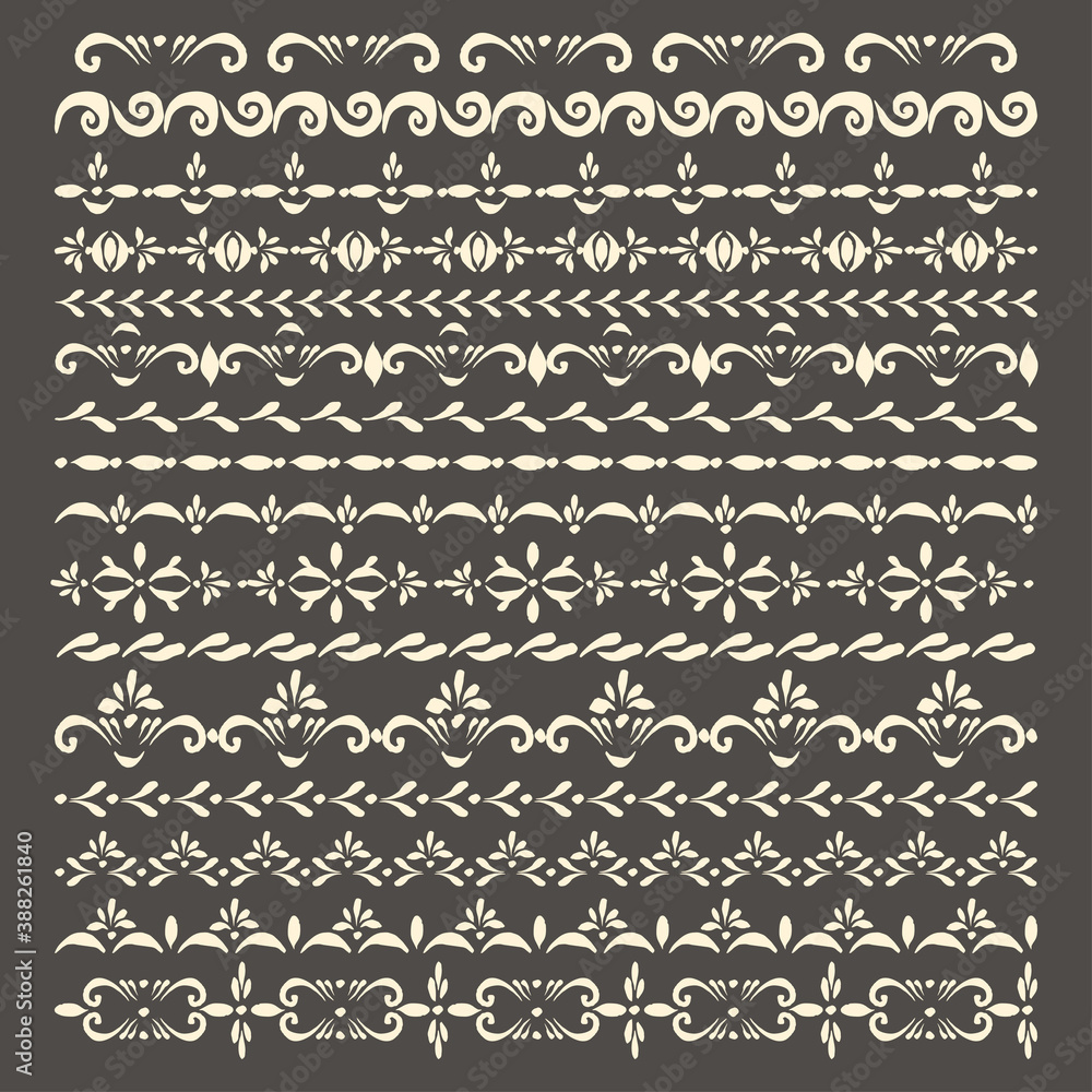 Obraz premium Vector stipe ornaments set