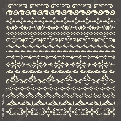 Vector stipe ornaments set