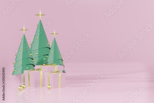 3d rendering christmas empty template podium mockup for product placement