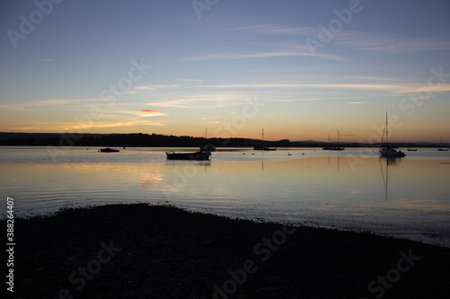 Dusk on the River Exe at Lympstone  Devon  England