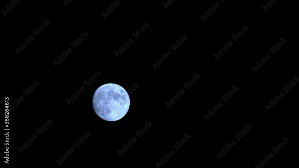 Full Moon Glowing Bright In The Night Sky, Astro Time Lapse Full Moon Glowing Bright In The Night Sky, Astro Time Lapse