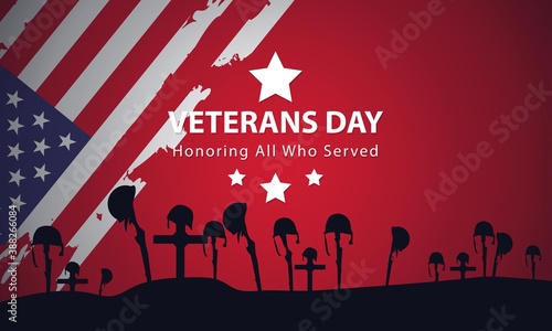 Veterans Day, Memorial Day, Patriot Vector for Banner, Brochure, Print Ad, Sticker