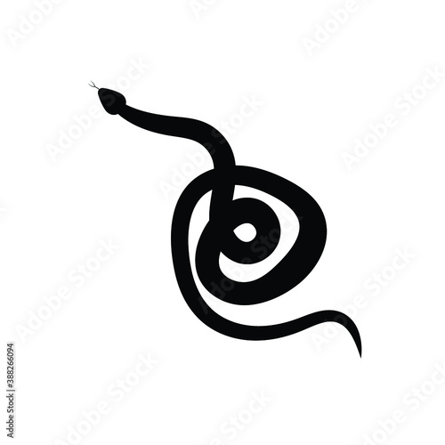 Snake Silhouette Vector Design Illustration.
