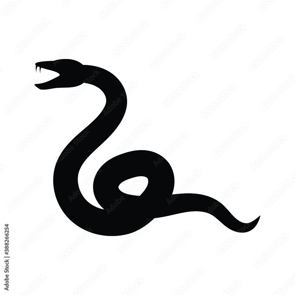 Fototapeta premium Snake Silhouette Vector Design Illustration.