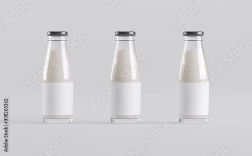 Milk Bottles Mockup 3D Illustration