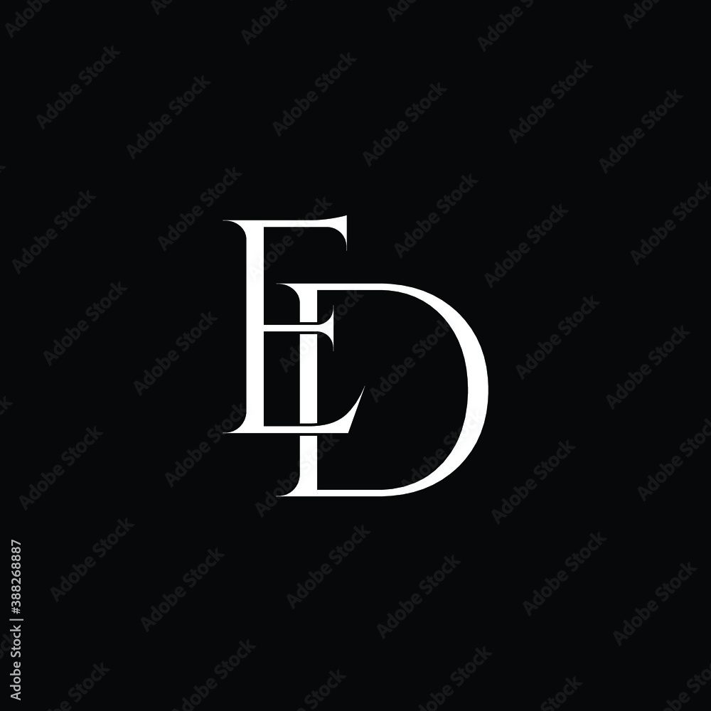 Initial Logo Letter ED Monogram in Black and White. Initial Logo Letter ED Monogram in Black and White.