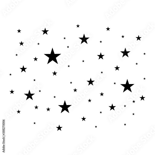 Black vector starsbackground. Minimal sparkles isolated on white. . Vector illustration