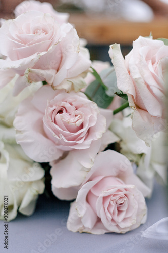 Flowers bouquet roses wedding pink