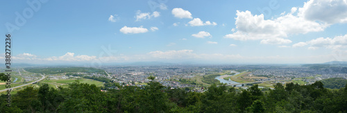 嵐山から見た北海道旭川の町並み