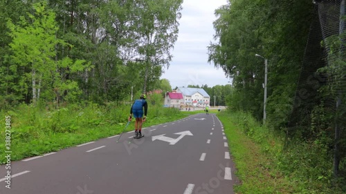 Wallpaper Mural playing sports on a roller track surrounded by forest Torontodigital.ca