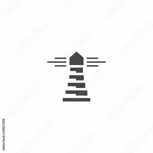 Lighthouse logo beacon vector icon
