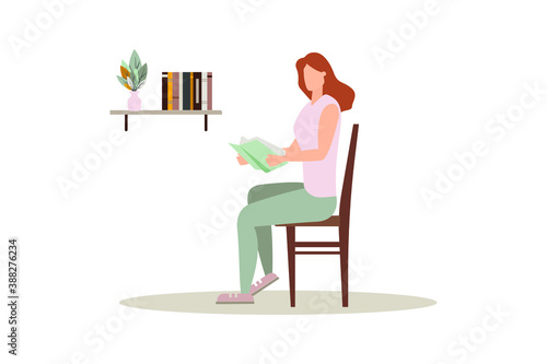 people reading or students studying and preparing for examination. Book lovers, readers, modern literature fans isolated on white background. Flat cartoon vector illustration.