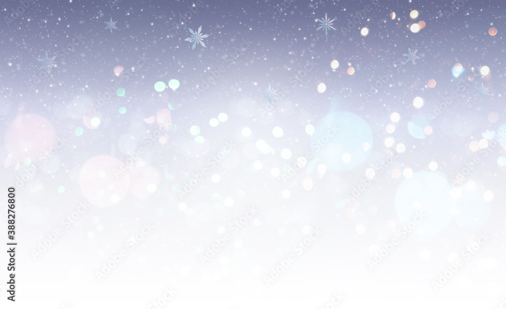 Snowy Winter Background with Snowflakes and Glitter illustration