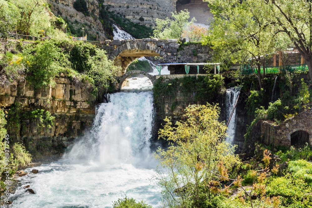 Afqa waterfall in spring, Lebanon Afqa waterfall in spring, Lebanon