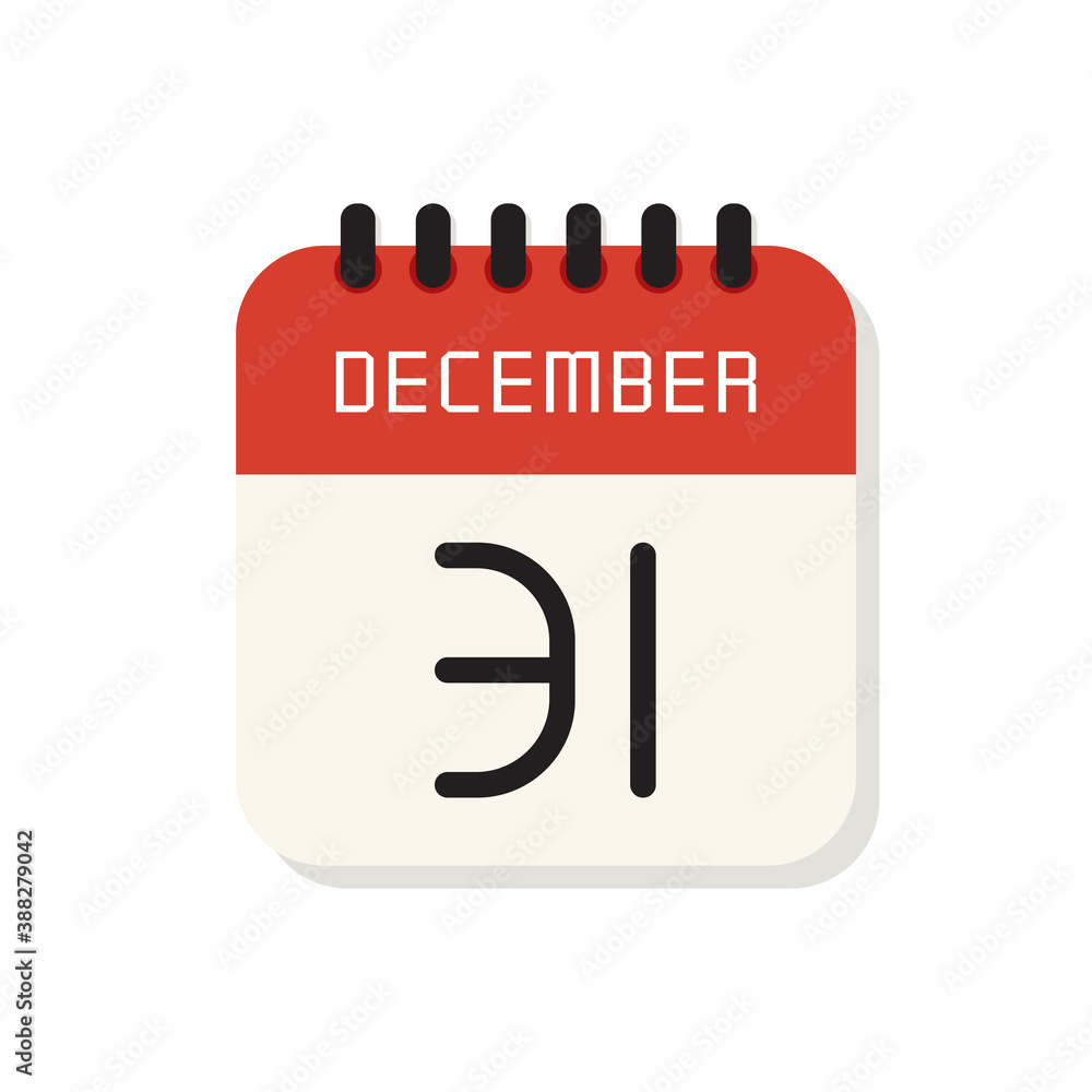 Calendar 31th of December flat icon Calendar 31th of December flat icon