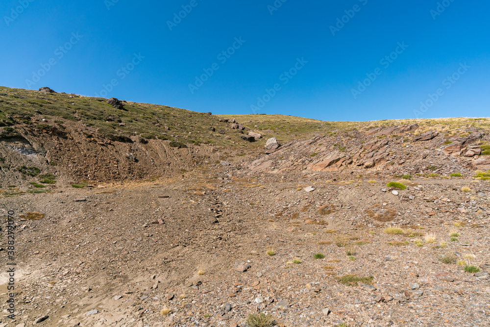 Eroded mountain slope in Sierra Nevada