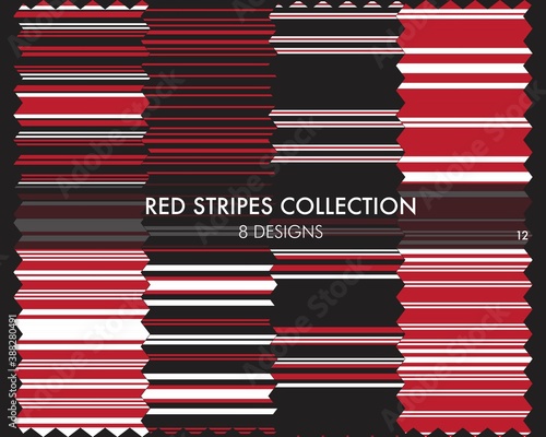 Red Stripe Seamless Pattern Collection