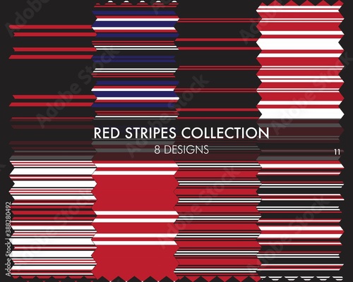 Red Stripe Seamless Pattern Collection