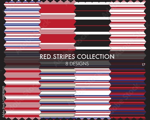 Red Stripe Seamless Pattern Collection