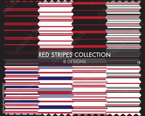 Red Stripe Seamless Pattern Collection