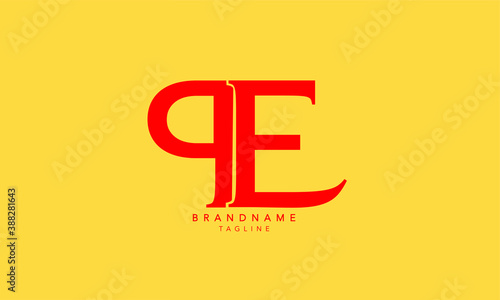 Alphabet letters Initials Monogram logo PE, EP, P and E