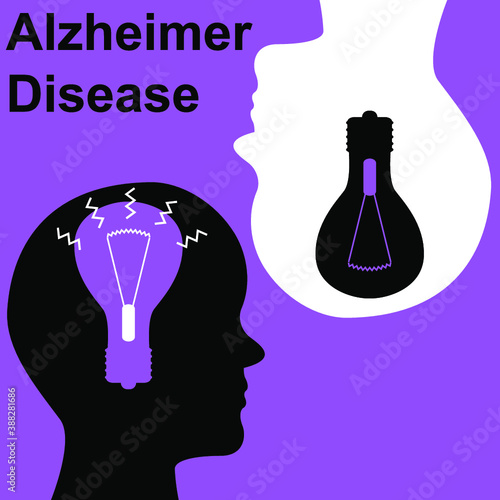 Alzheimer's desease awareness. World Alzheimer's protection. Medical care poster design template