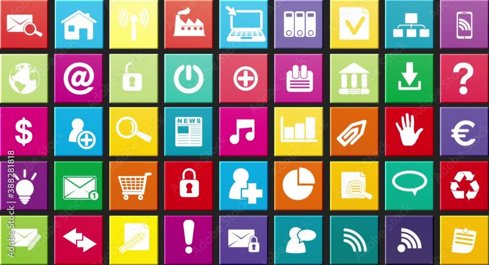 apps- icon interface application background animation apps- icon interface application background animation