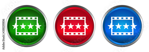 Movie reviews icon supreme round button set design illustration