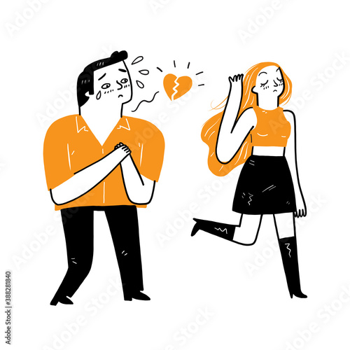 The heartbroken man followed his lover