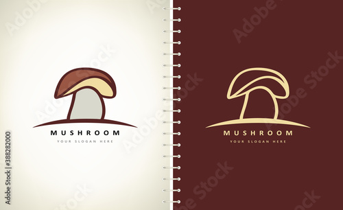mushroom logo vegetable food design vector