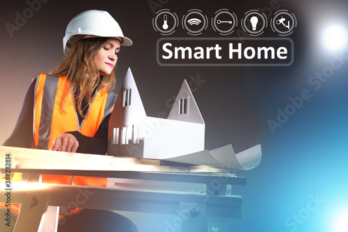 Smart home logo next to  ar...