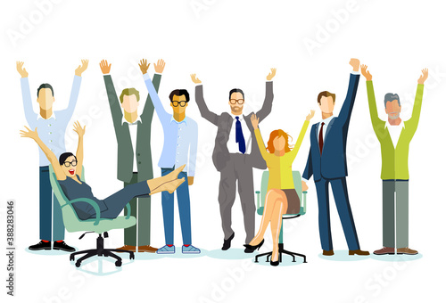 fröhliche Business Gruppe in der Gemeinschaft – Vektor Illustration