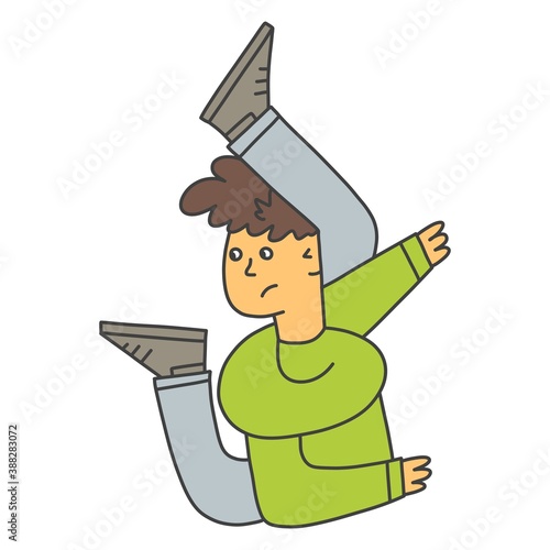 Man doing yoga and tangled in his legs