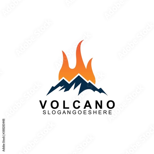 Volcano mountain logo vector. Simple illustration of volcano mountain vector logo