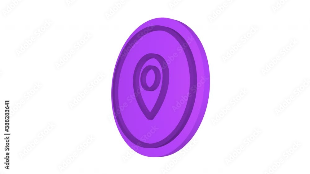 Map pointer 3d icon. Purple color. Alpha channel Map pointer 3d icon. Purple color. Alpha channel