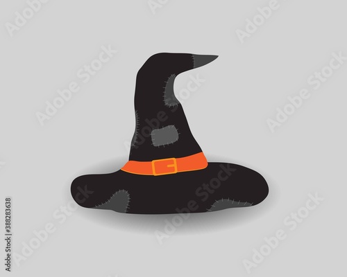 Witch Hat. Halloween Holiday ,Vector illustration.