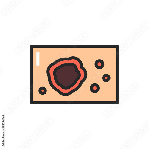 Nodular disease color line icon. Isolated vector element.