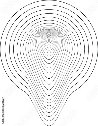 Distorted tunnel mesh. Technology, science, gaming background. Black and white. Monochrome. Banner, wallpaper, print. Bent mesh in perspective. round tunnel. mesh with convex distortion. isomerism