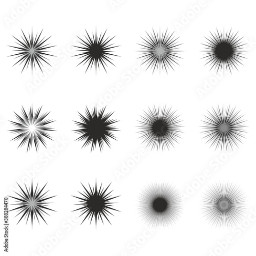 set of icons of multibeam stars