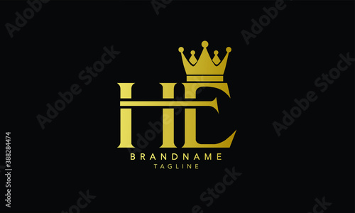 Alphabet letters Initials Monogram logo HE, EH, H and E